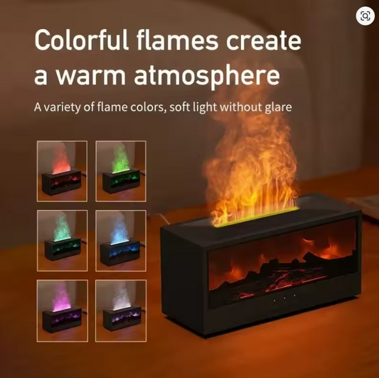 Difusor de Aceites Esenciales Chimenea: Ambiente Relajante con Efecto Llama Realista y Control Remoto