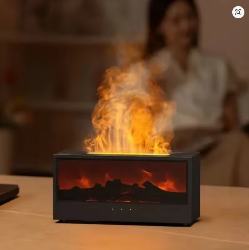 Difusor de Aceites Esenciales Chimenea: Ambiente Relajante con Efecto Llama Realista y Control Remoto