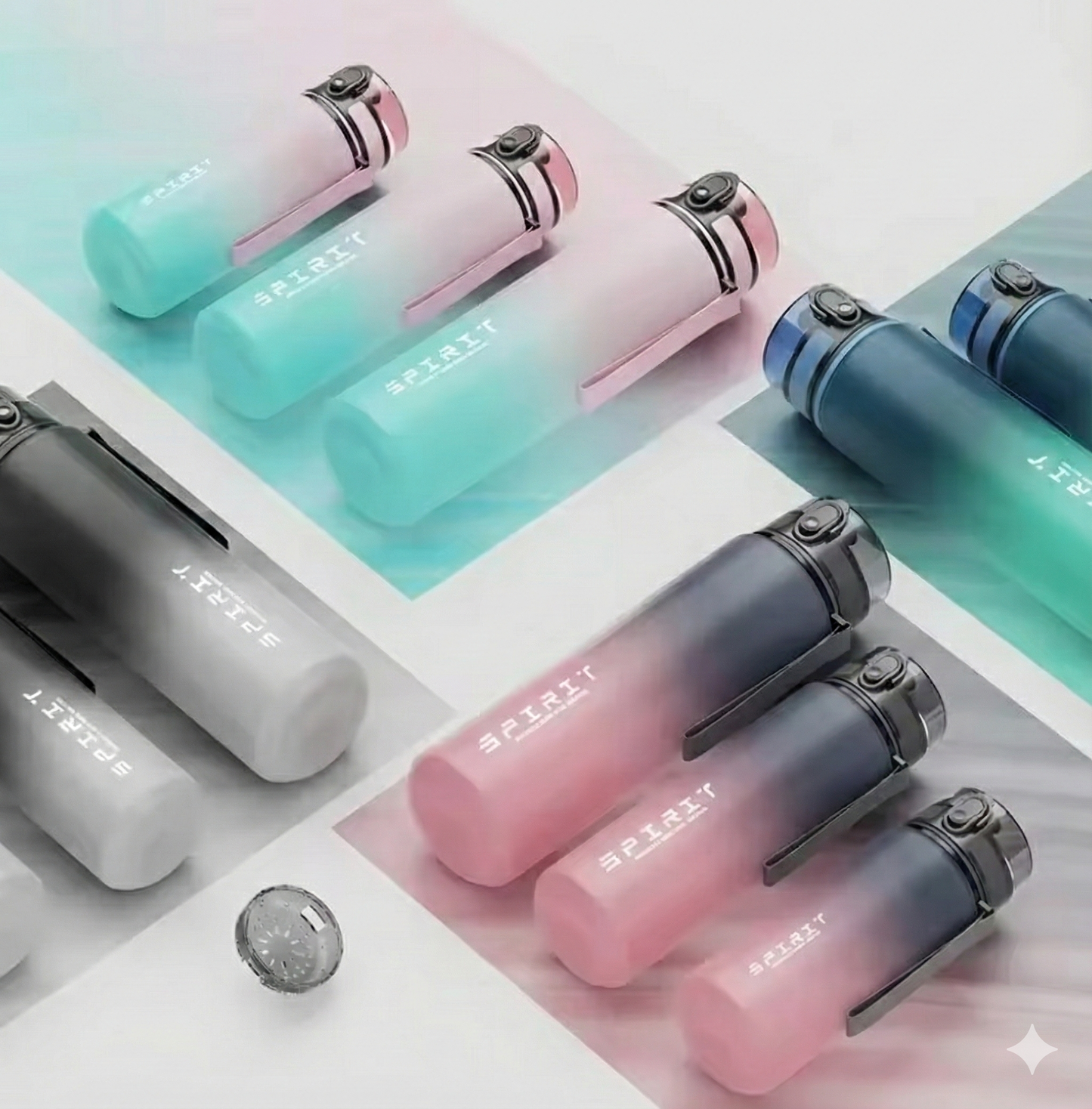 Botella de Agua Deportiva de 1 Litro, Hidratación Colorida y a Prueba de Fugas para tu Vida Activa