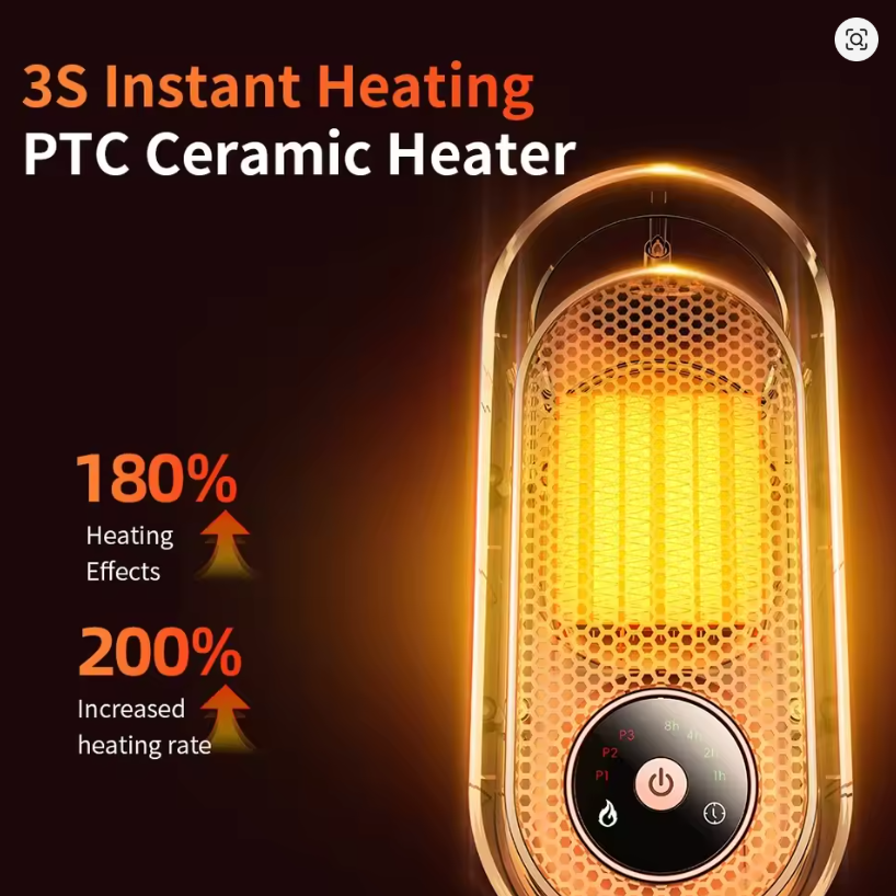 Calentador Eléctrico de 1000W: Calor Instantáneo y Confort Sin Sequedad para tu Hogar y Oficina