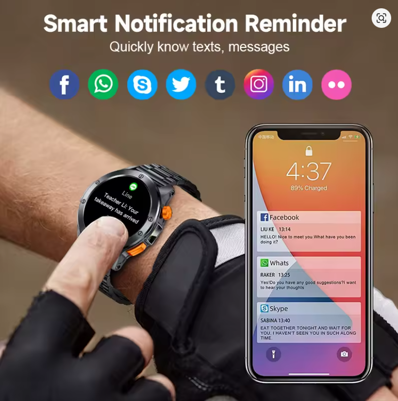 LIGE Smartwatch: Elegancia y Funcionalidad con Linterna, +100 Modos Deportivos y Llamadas Bluetooth