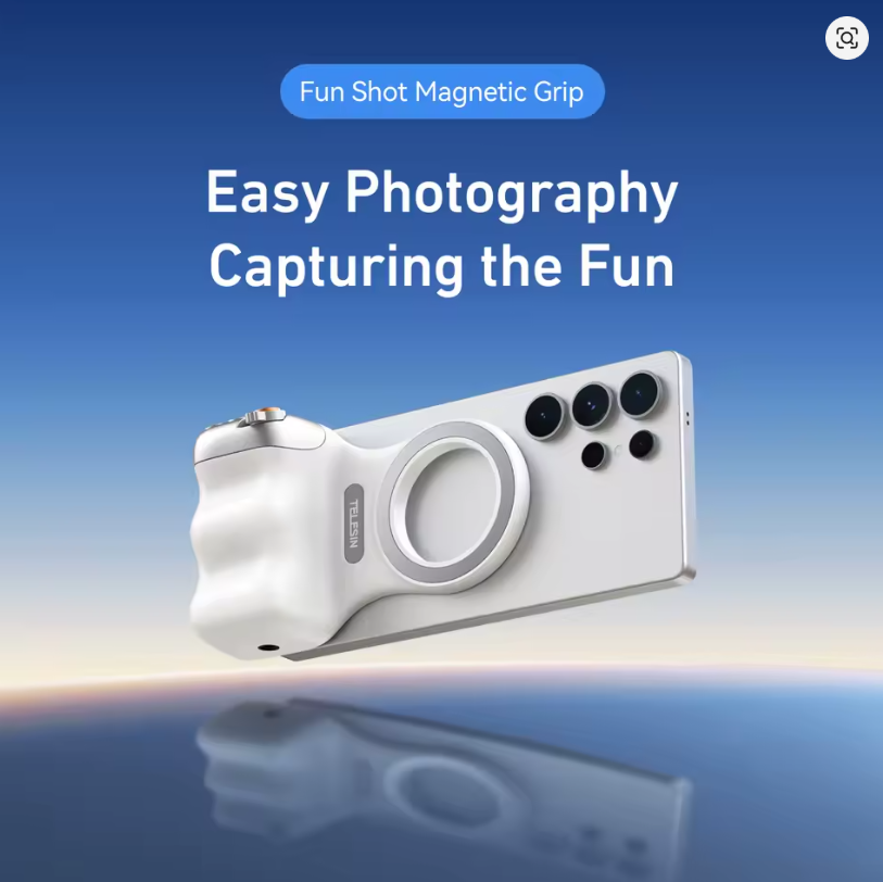 TELESIN Empuñadura Magnética MagSafe para Cámara de Teléfono: Asistencia de Disparo Profesional con Control Remoto