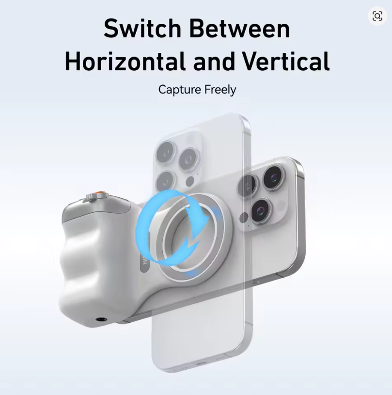 TELESIN Empuñadura Magnética MagSafe para Cámara de Teléfono: Asistencia de Disparo Profesional con Control Remoto