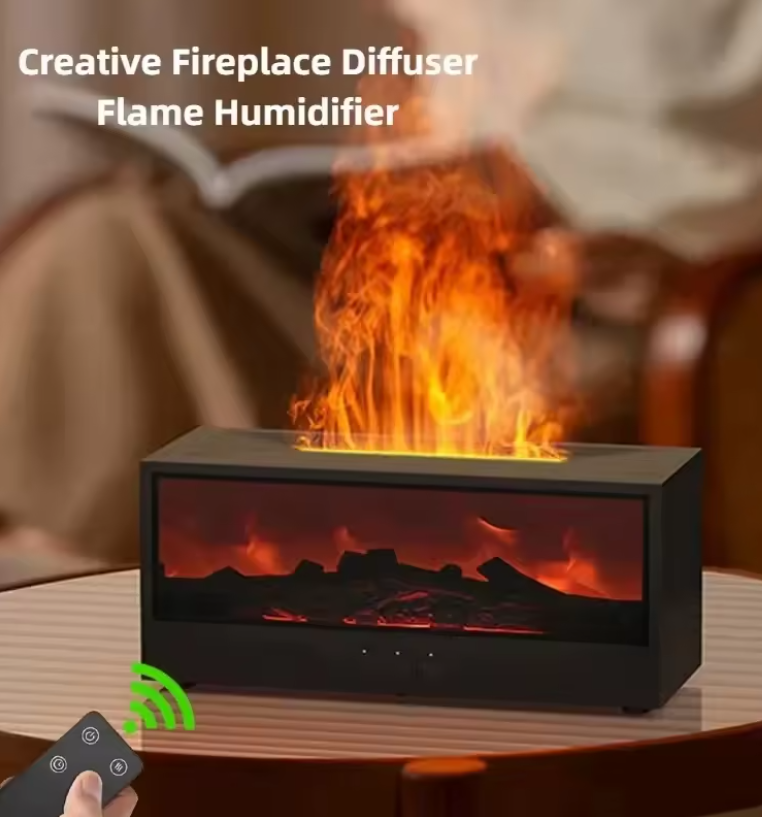 Difusor de Aceites Esenciales Chimenea: Ambiente Relajante con Efecto Llama Realista y Control Remoto