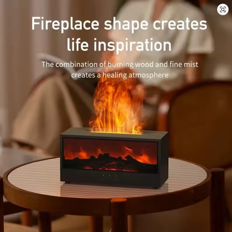 Difusor de Aceites Esenciales Chimenea: Ambiente Relajante con Efecto Llama Realista y Control Remoto