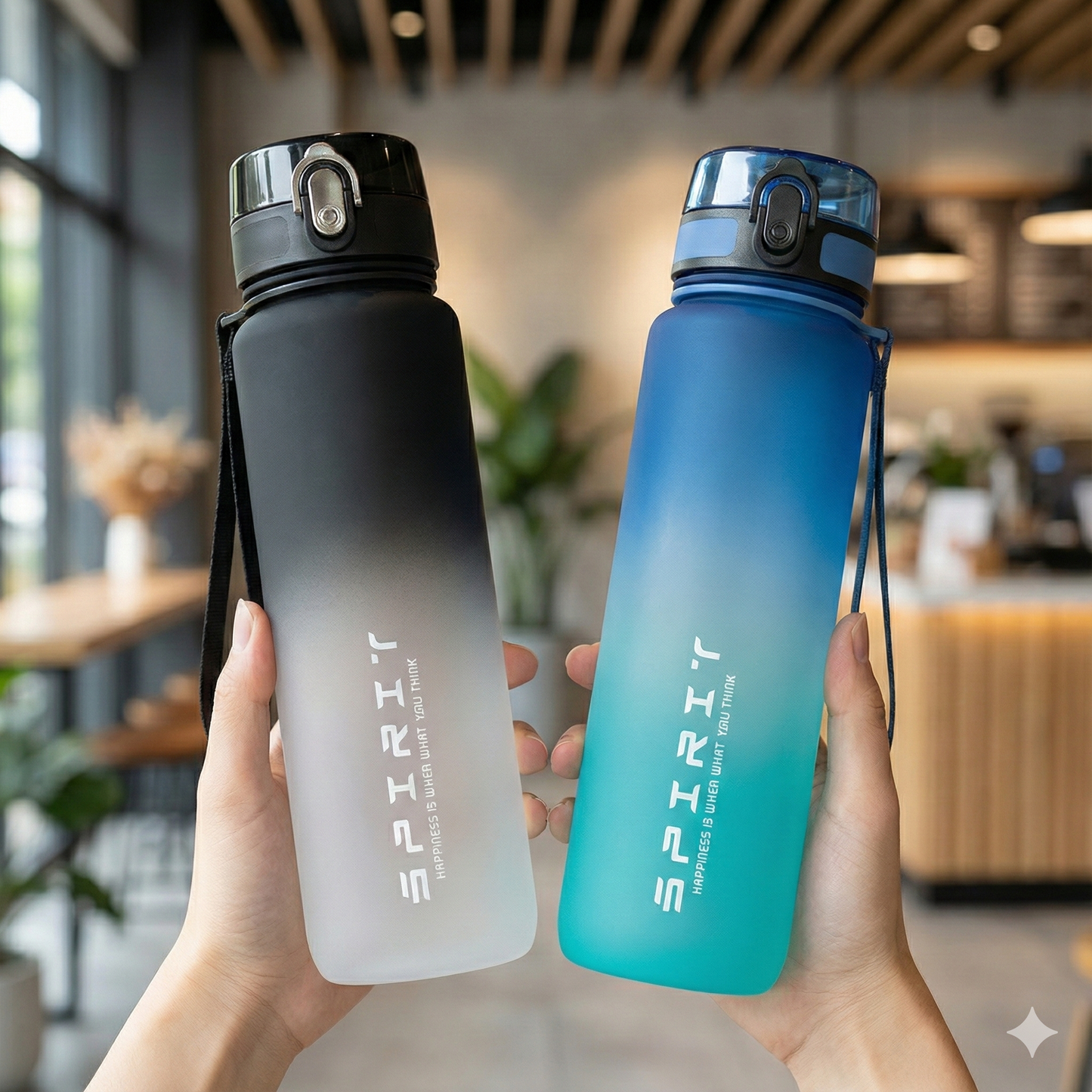 Botella de Agua Deportiva de 1 Litro, Hidratación Colorida y a Prueba de Fugas para tu Vida Activa